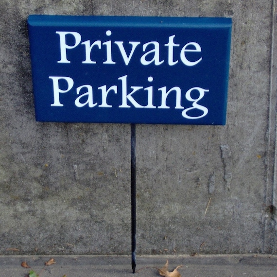 Private Parking Sign Custom Yard Decor on Stake Private Property Driveway Garage Lawn Reserved for Tenant Landlord Apartment Sign Wood Vinyl