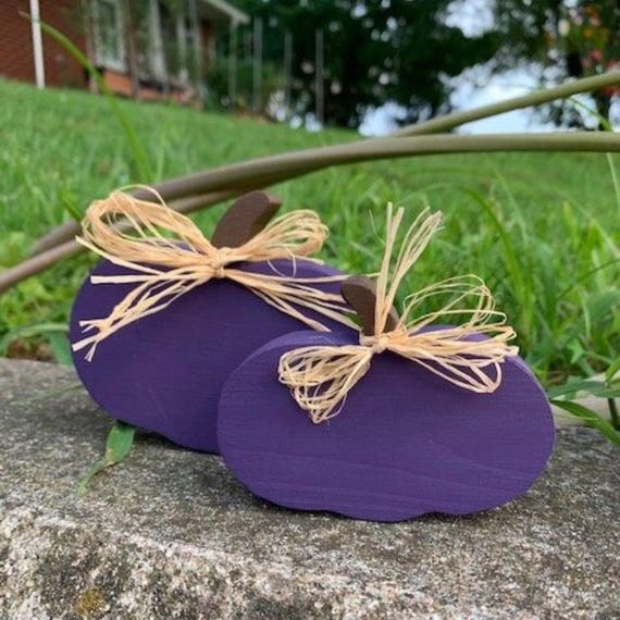 Purple Pumpkin Tier Tray Decor or Planter Pick Display Options for Fall Decor