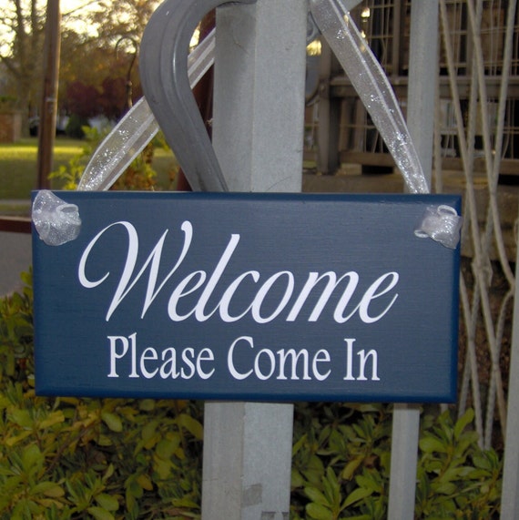 Welcome Sign Please Come In Door Sign Wood Vinyl Signs Welcome Sign For Front Door Home or Office Supplies Door Hanger Plaque Personalized