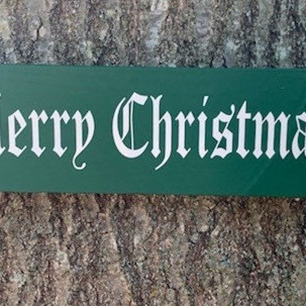 Christmas Holiday Home Accents Wood Vinyl Signs for Home Decorations in Old Fashion Style Interior or Exterior House Decor or Business