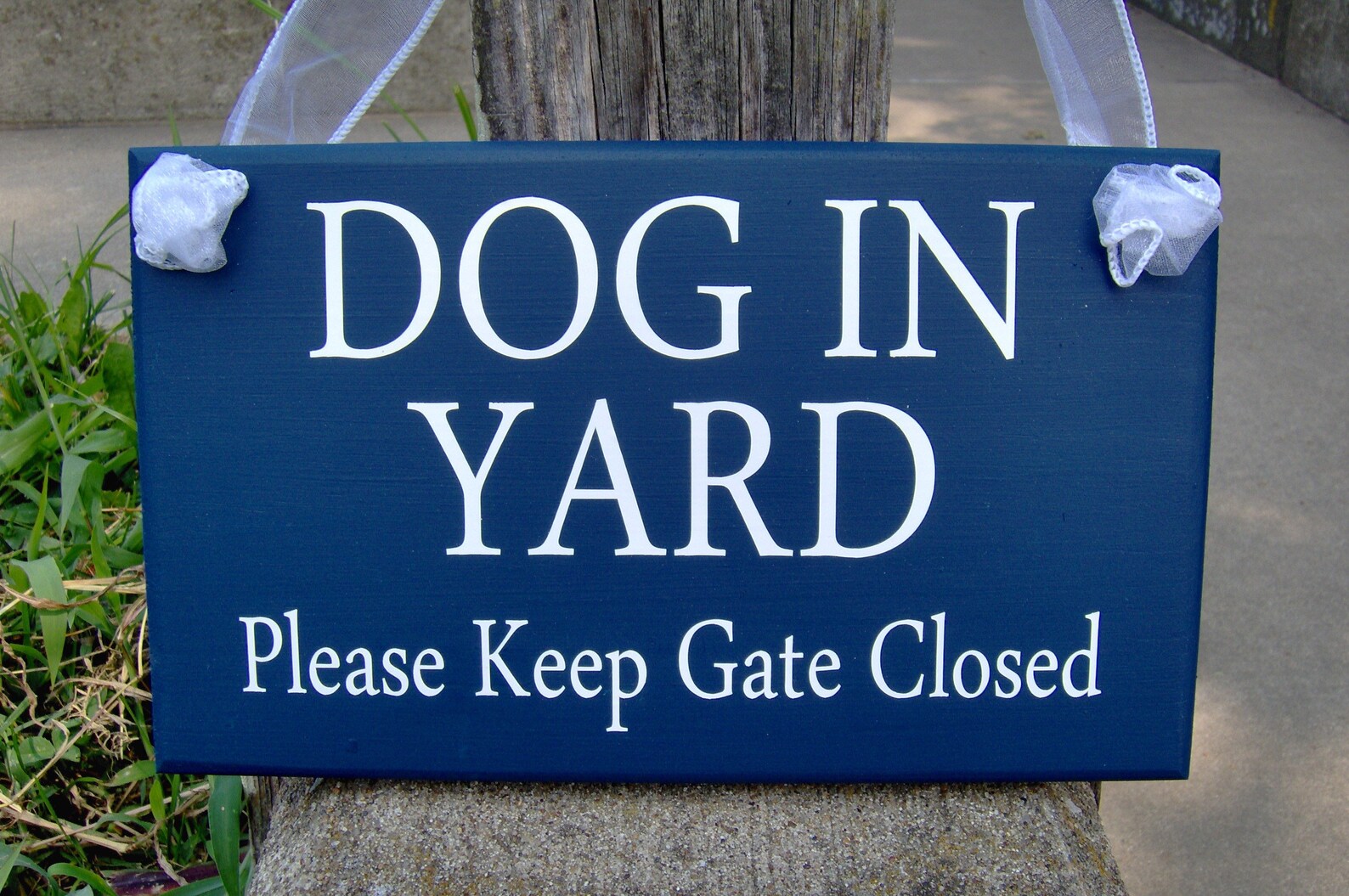 Dog in Yard Please Keep Gate Closed Wood Vinyl Sign Beware Etsy