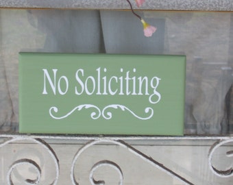 No Soliciting Sign for Home or Office Door or Wall Decor for Homeowners or Businesses Decorative Entrance Wall Hanging Wood Vinyl Signs