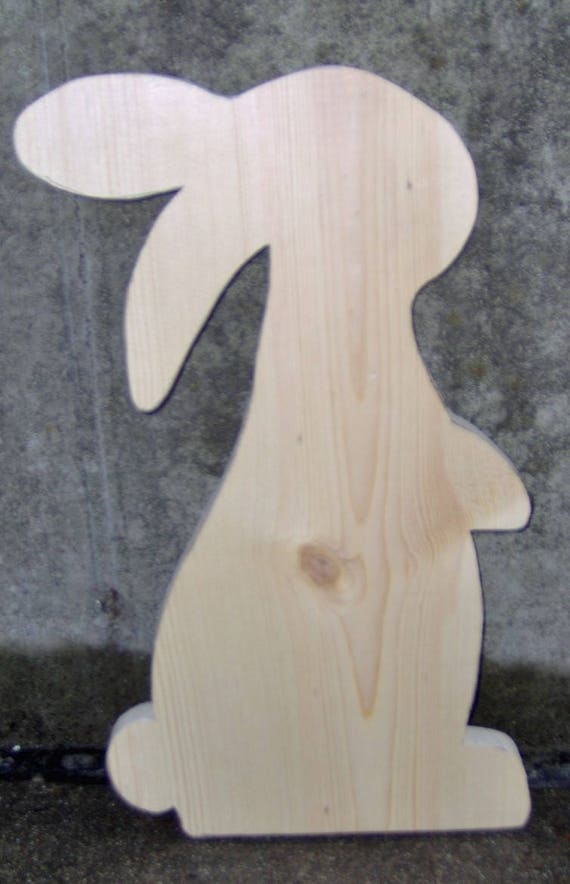 Minimalist Spring Wood Decor Unfinished Wood Cutout for Easter Holiday Decoration Board Wooden Animal Shapes Wood Craft Supply Bunny Rabbit