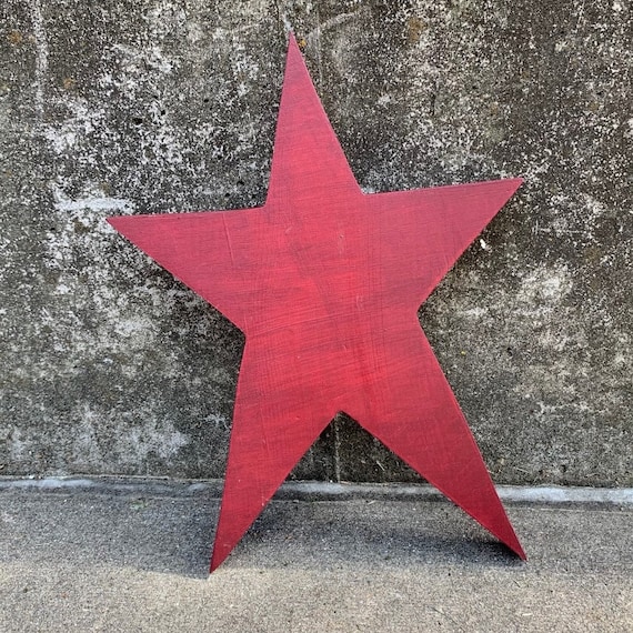 Wood Star Cutout Rustic Handmade Painted Item with Primitive Style Home Decor Charm for Indoor or Outdoor Display Patriotic Americana Ideas