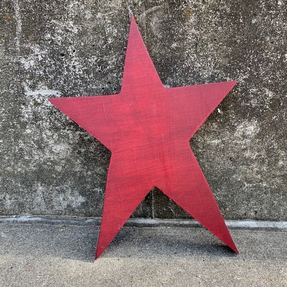 Wood Star Cutout Rustic Handmade Painted Item with Primitive Style Home Decor Charm for Indoor or Outdoor Display Patriotic Americana Ideas