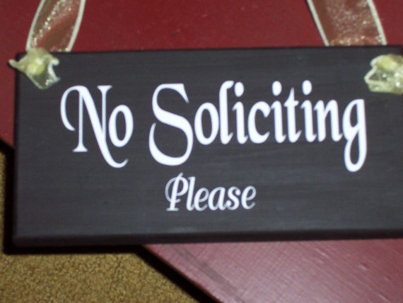 No Soliciting Sign Please Display on Outdoor Front Porch Wall Hanging or Door Wooden Vinyl Sign Custom Doorway New Home Housewarming Gift