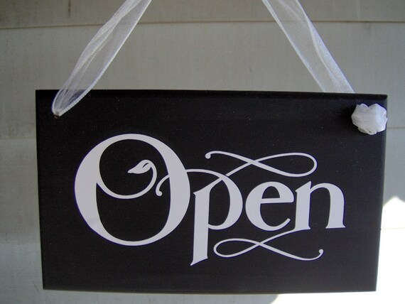 Open Closed Sign for Business Door Two Side Reversible Business Door Hanger Office Building or Home Office or Retail Shoppe Door Window Sign