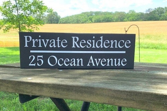 Residential Property Signage for Homes or Businesses Directional House Number Street Name Wood Vinyl Signs Displayed on Walls or Fence Decor