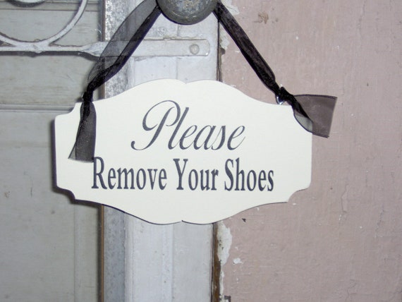 Please Remove Your Shoes Sign Wood Vinyl Sign Home Entry Door Color Options Available