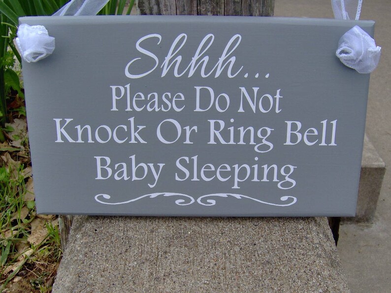 Please Do Not Knock Or Ring Bell Baby Sleeping Wood Sign Vinyl | Etsy