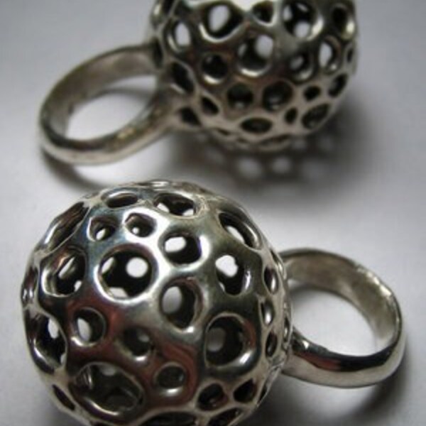 matrix hollow orb cocktail ring FREE domestic shipping