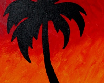 Palm Tree Silhouette Original Painting