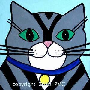 Gray and Black Kitty Print image 1