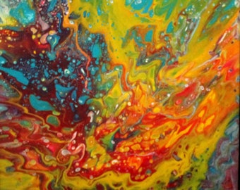 Fluid Acrylic Cosmic Energy Original Painting