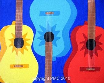 Three Guitars print