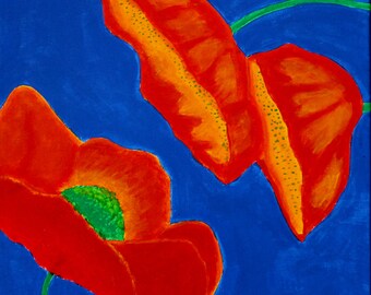 Brilliant Poppies Original Painting