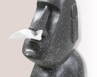 Creative tissue box Moai sculpture ins style modern simple