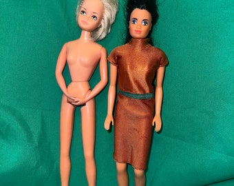 Two Barbie dolls 1982 Creata Clone Barbie Blonde Hair, Green Eyes&mattel 1982 Head 1966 Body