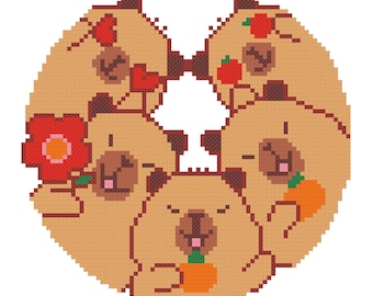 Capybara Cross Stitch Pattern | Funny Animal Design (PDF Pattern)