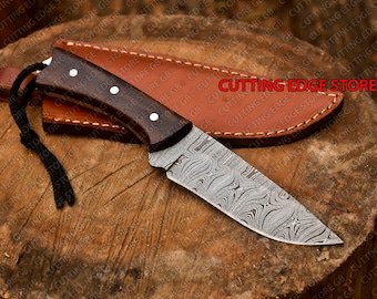 9" handgefertigtes Jagd-Skinner-Messer aus Damaststahl mit Holzgriff, Geburtstag, Jahrestag, Hochzeit, bestes Geschenk für ihn, hergestellt in den USA