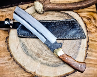 Grand couteau Bowie vintage de chasse en acier à outils D2 de 17,5 po. avec manche en bois Anniversaire, anniversaire, mariage Meilleur cadeau pour lui Fabriqué aux États-Unis