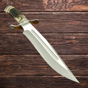 Handcrafted Full Tang Hunting Knife ,Big Vintage Bowie Knife Birthday Anniversary Wedding Halloween Thanksgiving Christmas Gift for Him
