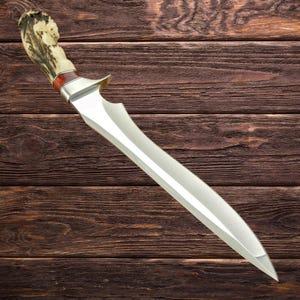 Handcrafted Full Tang Hunting Knife ,Big Vintage Bowie Knife Birthday Anniversary Wedding Halloween Thanksgiving Christmas Gift for Him