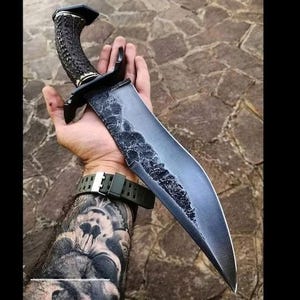 Handcrafted Full Tang Hunting Knife ,Big Vintage Bowie Knife Birthday Anniversary Wedding Halloween Thanksgiving Christmas Gift for Him