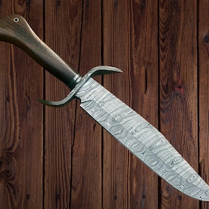 Handmade Damascus Steel Hunting Big Vintage Bowie Knife with Wood Handle knife Birthday Anniversary Wedding Gift Halloween Thanksgiving Gift