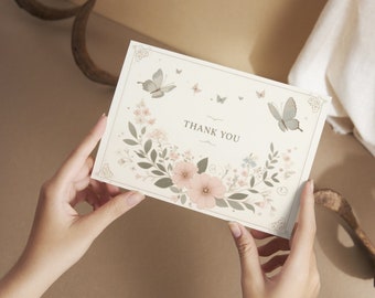 Carte de remerciement Carte de voeux Carte numérique fleurs Carte de remerciement