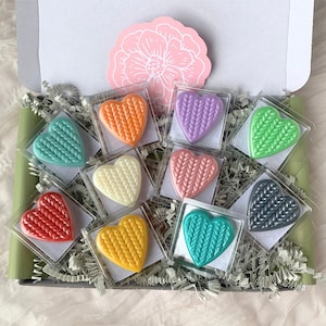 BUNDLE Mini Heart Wax Melts Sample Box Highly Scented Dupe Wax Melts Mystery Box Strong Wax Melt For Burner Vegan Aromatherapy Gift Box Idea