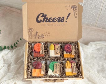 Cocktail Inspired Soy Wax Melts Gift Box | Highly Scented Cheers Bundle | Girls Night In Hen Party Quirky Holiday Gift Ideas For Best Friend