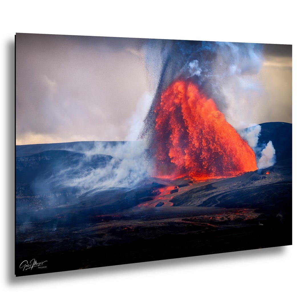Kilauea Volcano Eruption Photo Lava Plume Close Up Fine Art Print 