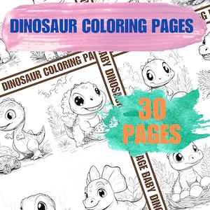 Dinosaur Coloring Pages for Kids | Creative Printable Sheets for Fun Learning & Unique Birthday Gift