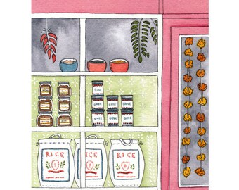 The Indian Spice Shop - Giclee print of original illustration