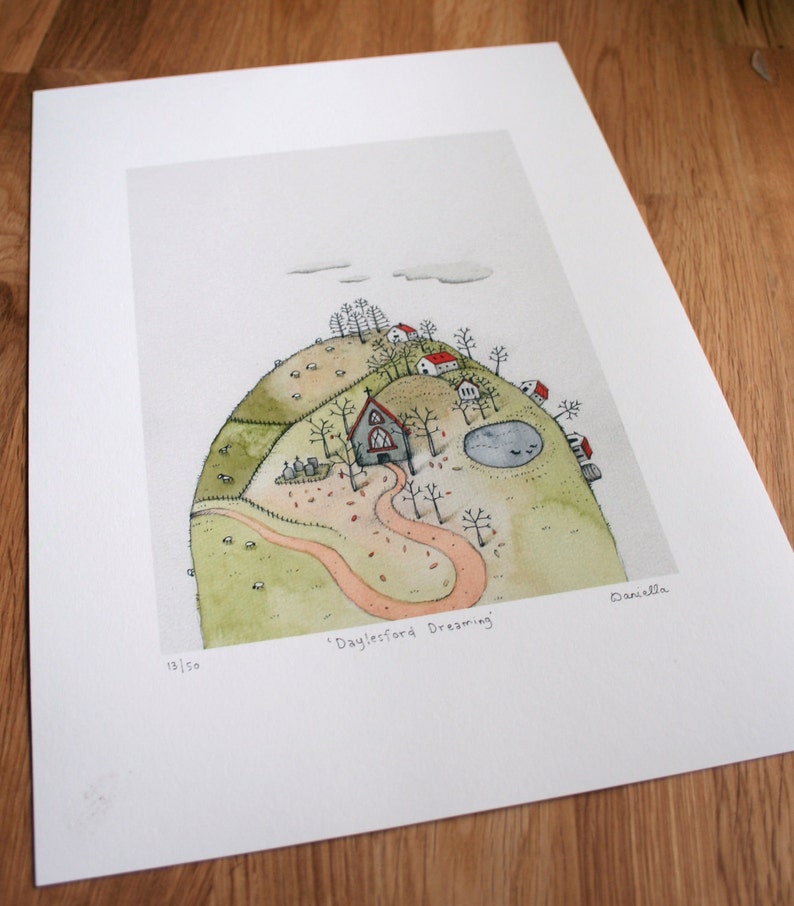 Dayelsford daydreaming Giclee Print of original illustration unframed image 2