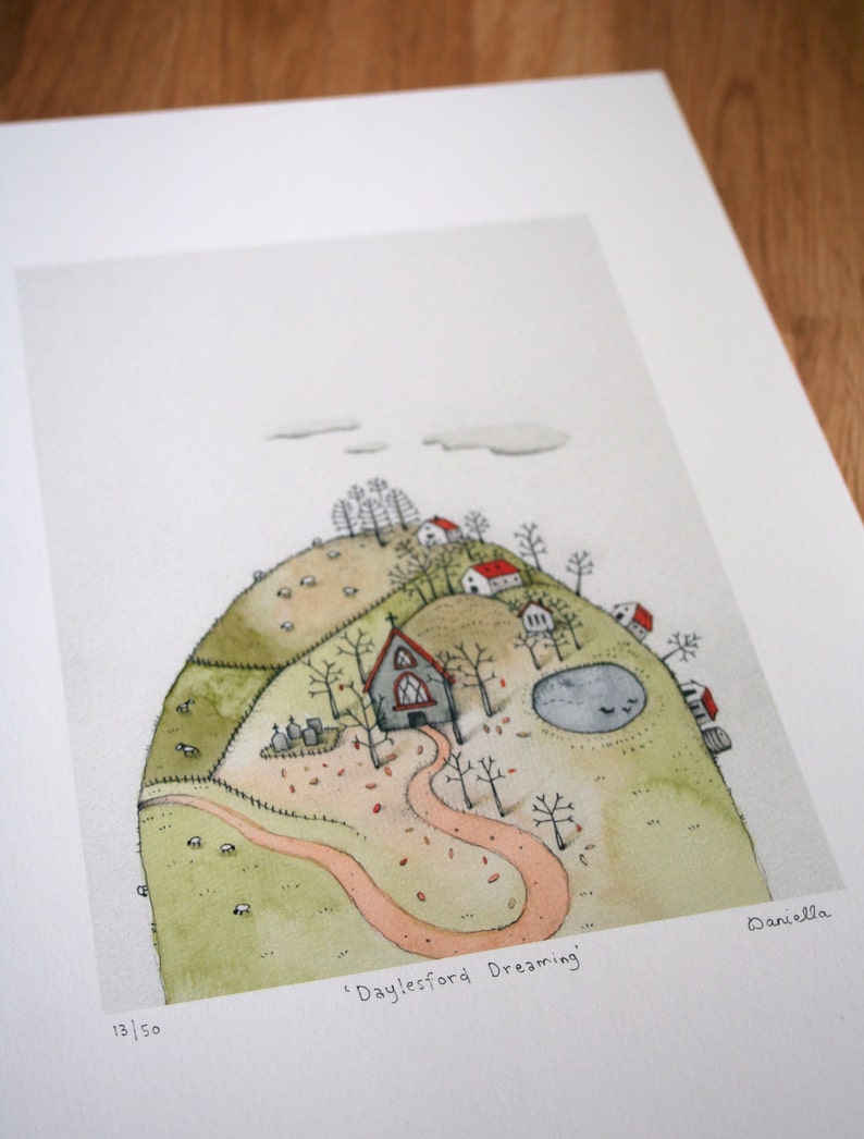 Dayelsford daydreaming Giclee Print of original illustration unframed image 4