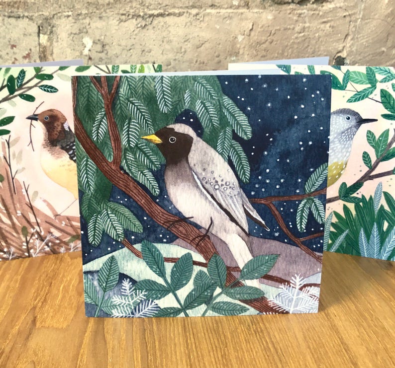 Set of 3 bird cards imagem 1