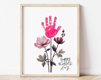 Handprint Art, Mother's Day Gift, Best Mommy Ever Hands Down, Handprint Mother's Day, Mother's Day Printable, Handprint Craft, Digital Print