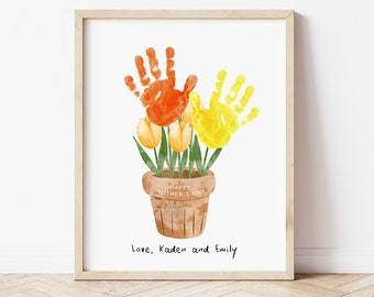 Handprint Art, Mother's Day Gift, Best Mommy Ever Hands Down, Handprint Mother's Day, Mother's Day Printable, Handprint Craft, Digital Print