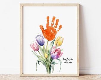 Handprint Art, Mother's Day Gift, Best Mommy Ever Hands Down, Handprint Mother's Day, Mother's Day Printable, Handprint Craft, Digital Print