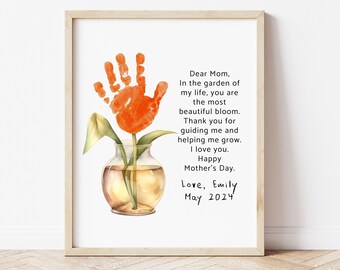 Handprint Art, Mother's Day Gift, Best Mommy Ever Hands Down, Handprint Mother's Day, Mother's Day Printable, Handprint Craft, Digital Print