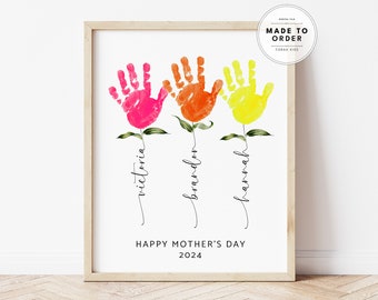 Handprint Art, Custom Mother's Day Gift, Best Mommy Ever, Handprint Mother's Day, Mother's Day Printable, Handprint Craft, Digital Print