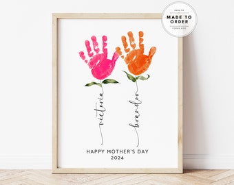 Handabdruck Kunst, individuelles Muttertagsgeschenk, beste Mama aller Zeiten, Handabdruck Muttertag, Muttertag druckbar, Handabdruck Handwerk, Digitaldruck