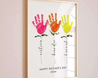 Handprint Art, Custom Mother's Day Gift, Best Mommy Ever, Handprint Mother's Day, Mother's Day Printable, Handprint Craft, Digital Print