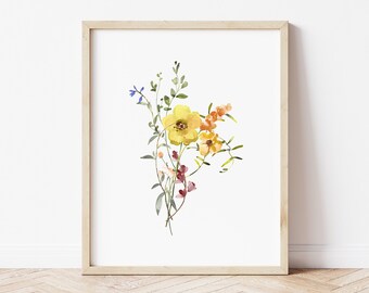 Wildflower Nursery Print, Nursery Floral Print, Nursery Floral Art, Girl Nursery Prints, Girls Floral Room Prints, Digital File