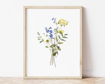 Wildflower Nursery Print, Nursery Floral Print, Nursery Floral Art, Girl Nursery Prints, Girls Floral Room Prints, Digital File