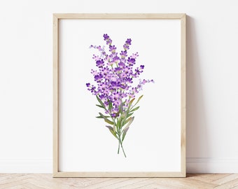 Lavender Bouquet Nursery Print, Nursery Floral Print, Nursery Floral Art, Girl Nursery Print, Girl Floral Room Print, Digital File