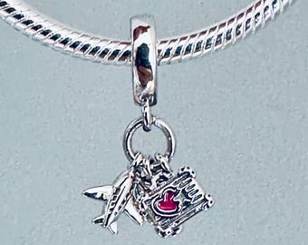 NEW Authentic Pandora Silver Charm Airplane, Globe & Suitcase Charm For Pandora Bracelets