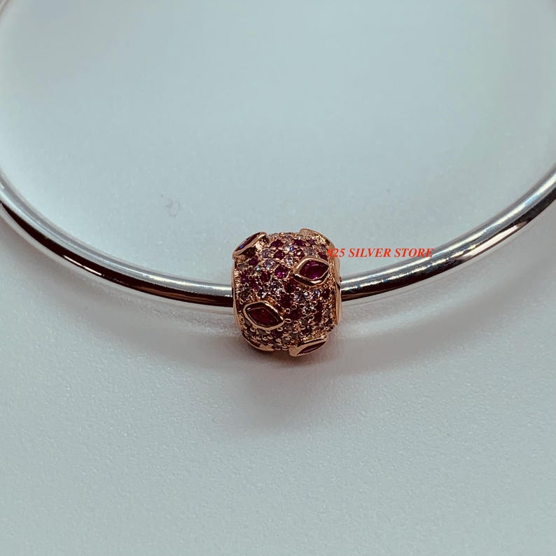 NEW Authentic Rose Gold Pink KISS PAVE Charm 788702C01 for Pandora ...